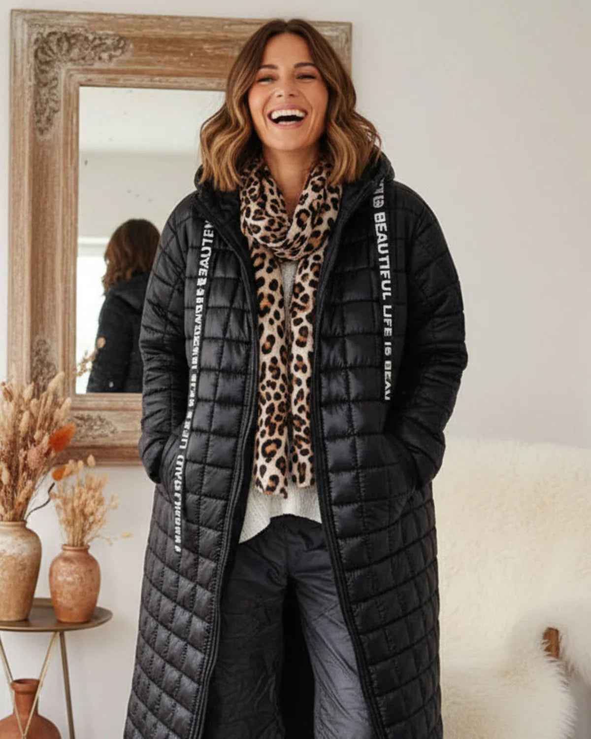 Steppmantel Beautyful Live Mantel Kapuzen_Steppmantel_Beautiful_Life_Schwarz Purplerose Fashion