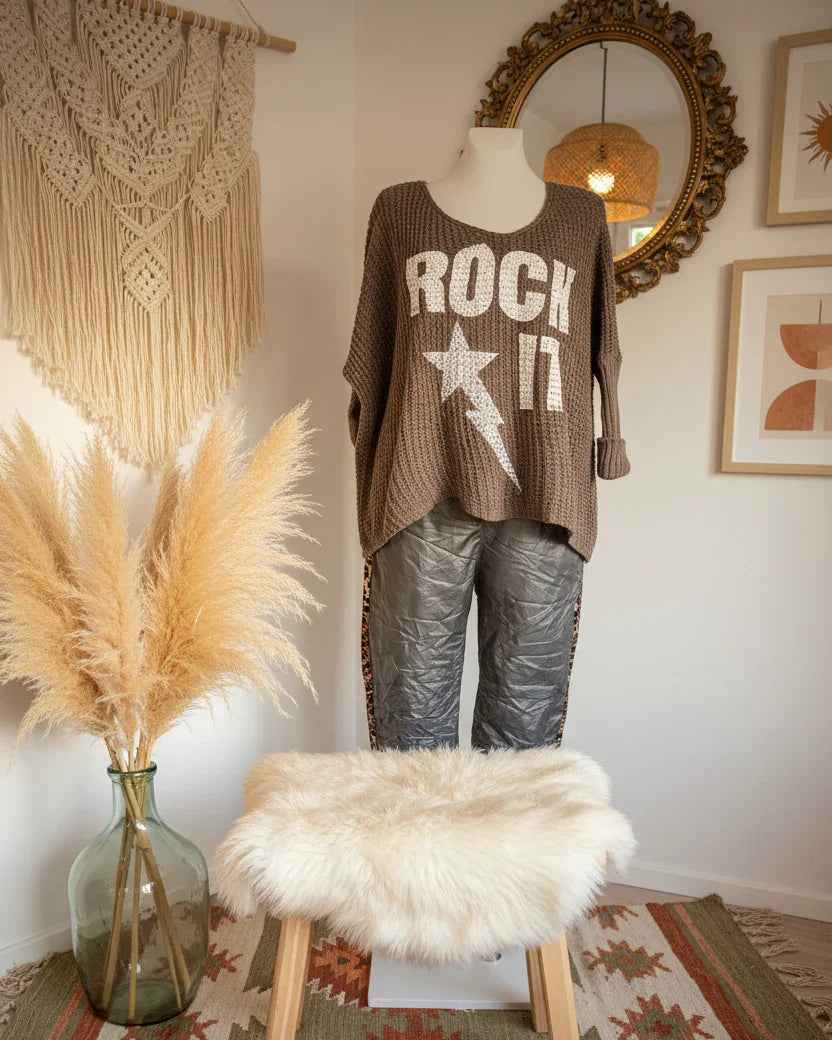 Pulli Rock It Taupe Pullover Pullover_Rock_It_Taupe Purplerose Fashion