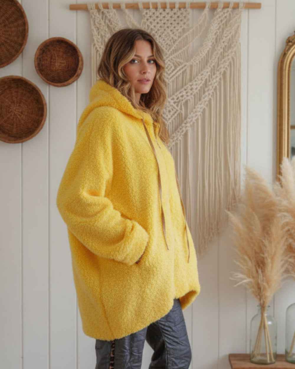 Plüsch Teddy Jacke Gelb Jacke Teddy_Jacke_Leo_Gelb Purplerose Fashion