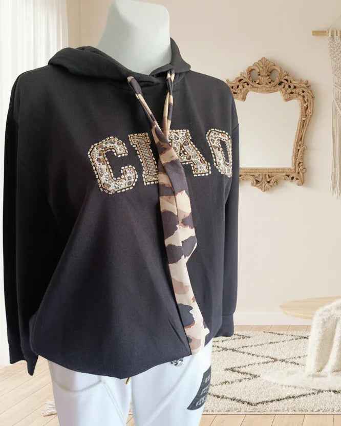 Sweatshirt Ciao mit Kapuze Sweatshirt sweatshirt_kapuze_farbe_schwarz Purplerose Fashion