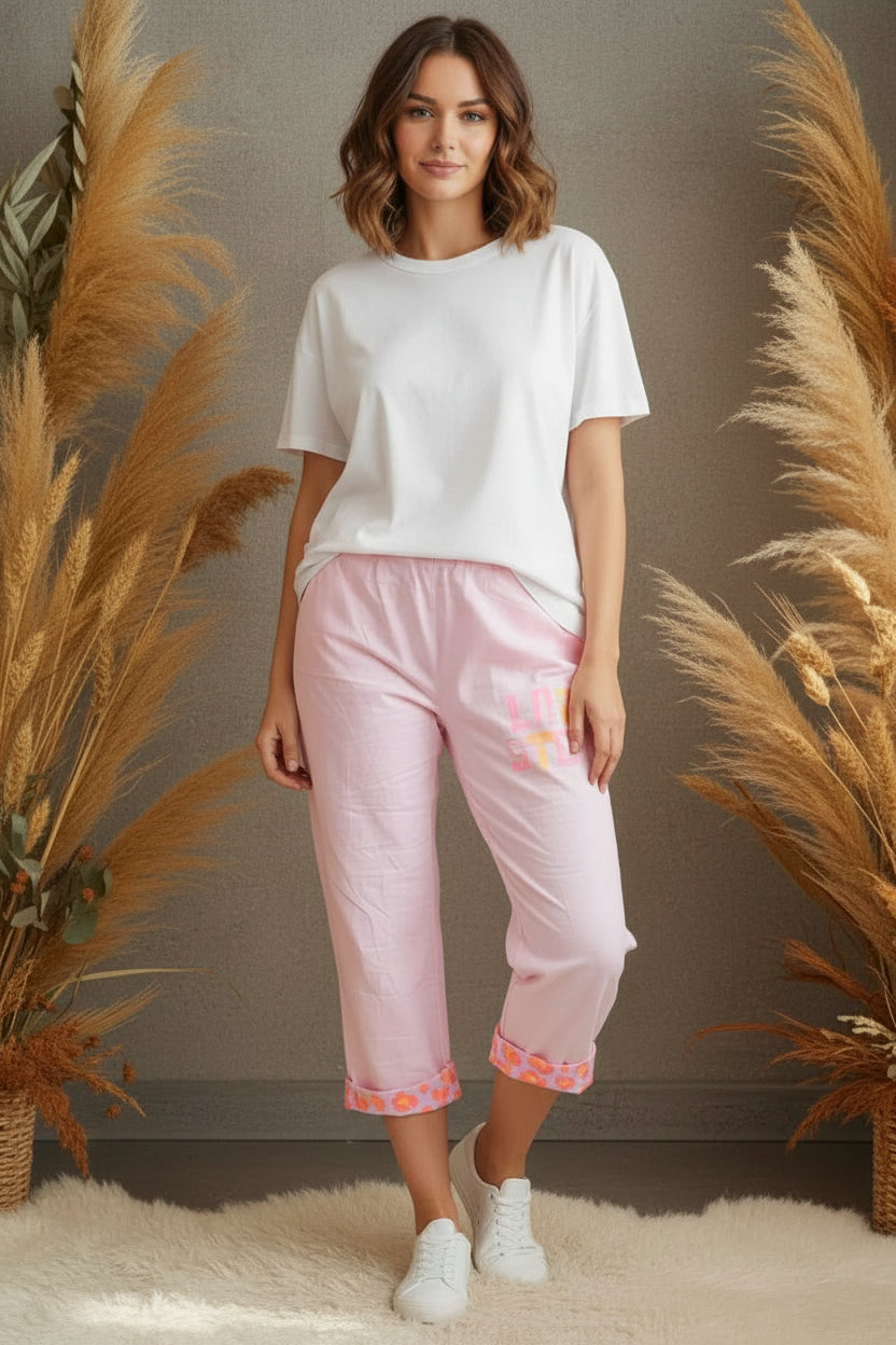 3/4 Jogpant Neon Leo Design - Purplerose Fashion