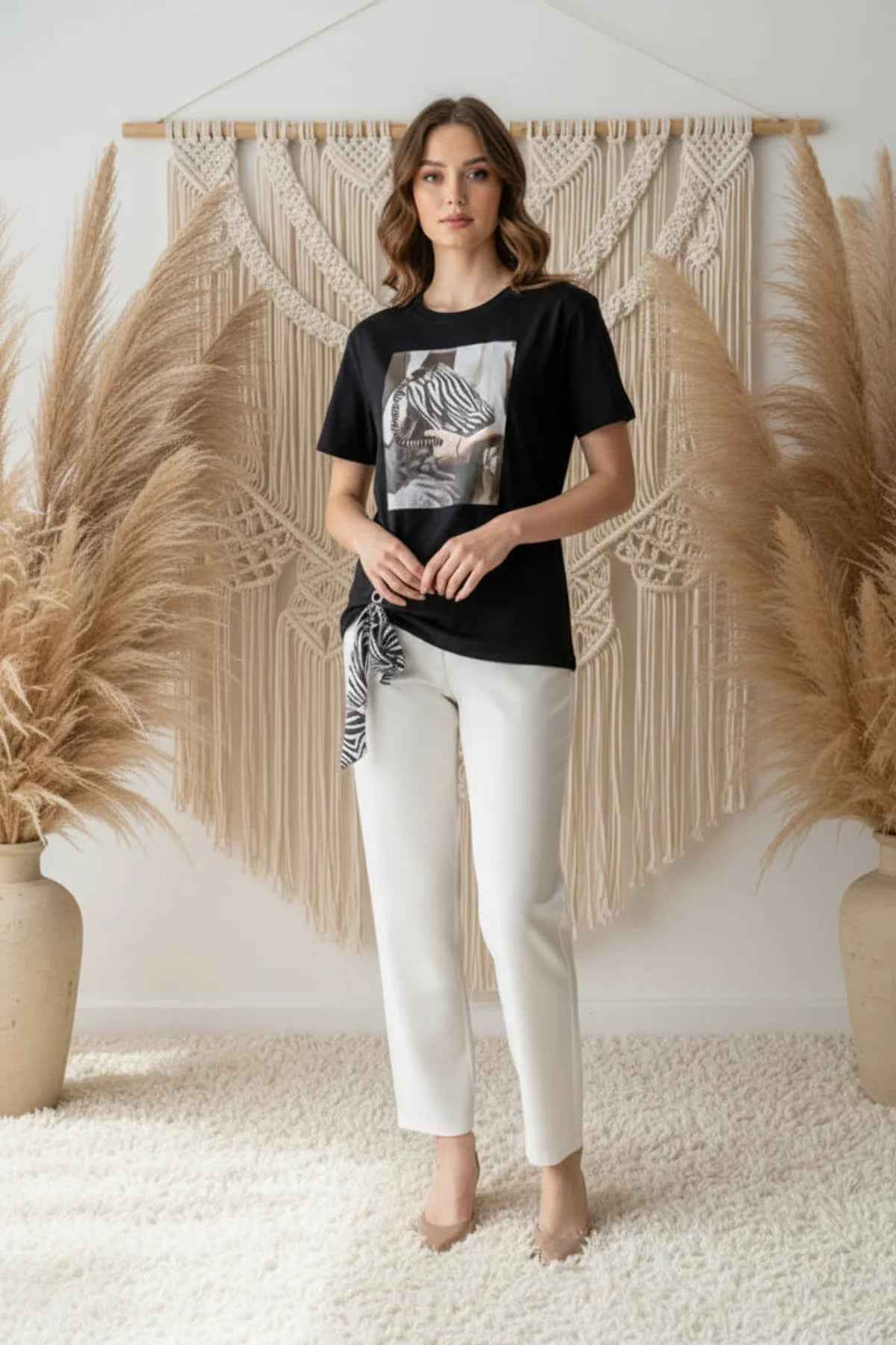 Ausgefallenes Shirt Zebra Print - Purplerose Fashion