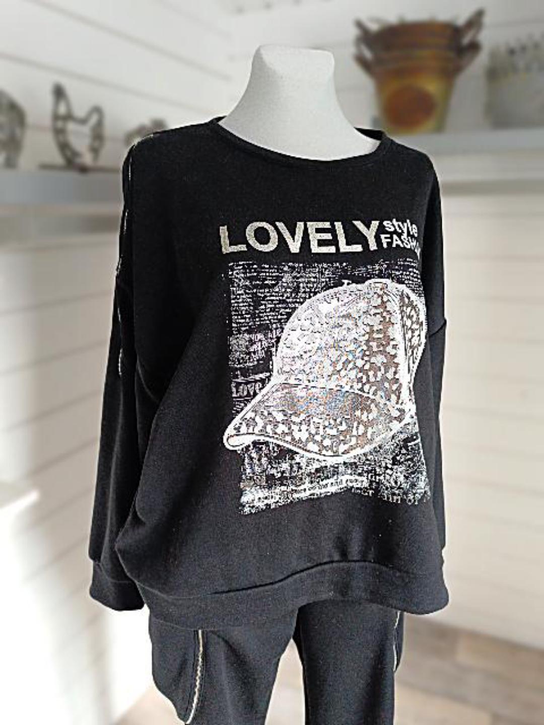 Sweatshirt Lovely Style Metallic Druck