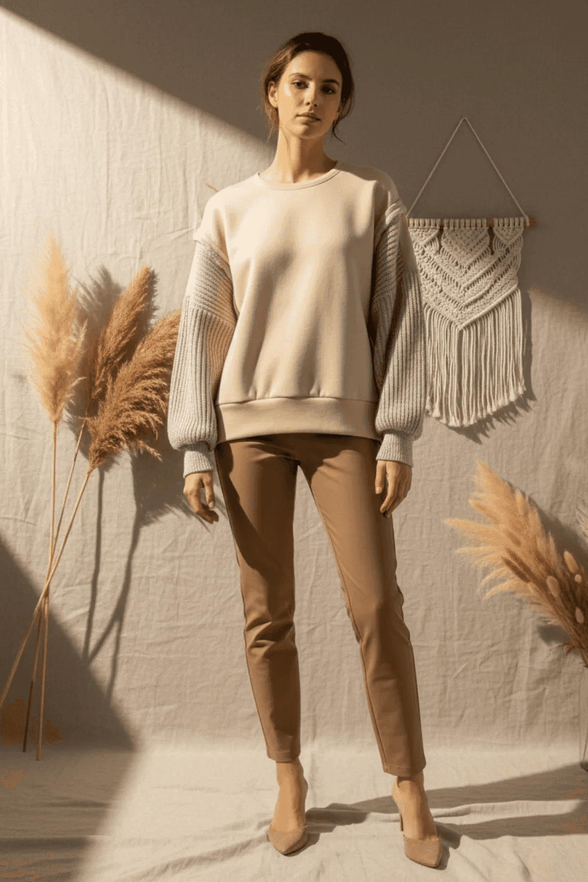 Sweatshirt Stoff trifft Strick Sweatshirt Sweatshirt_Strick_trifft_Stoff Purplerose Fashion