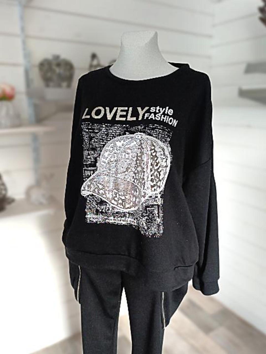 Sweatshirt Lovely Style Metallic Druck