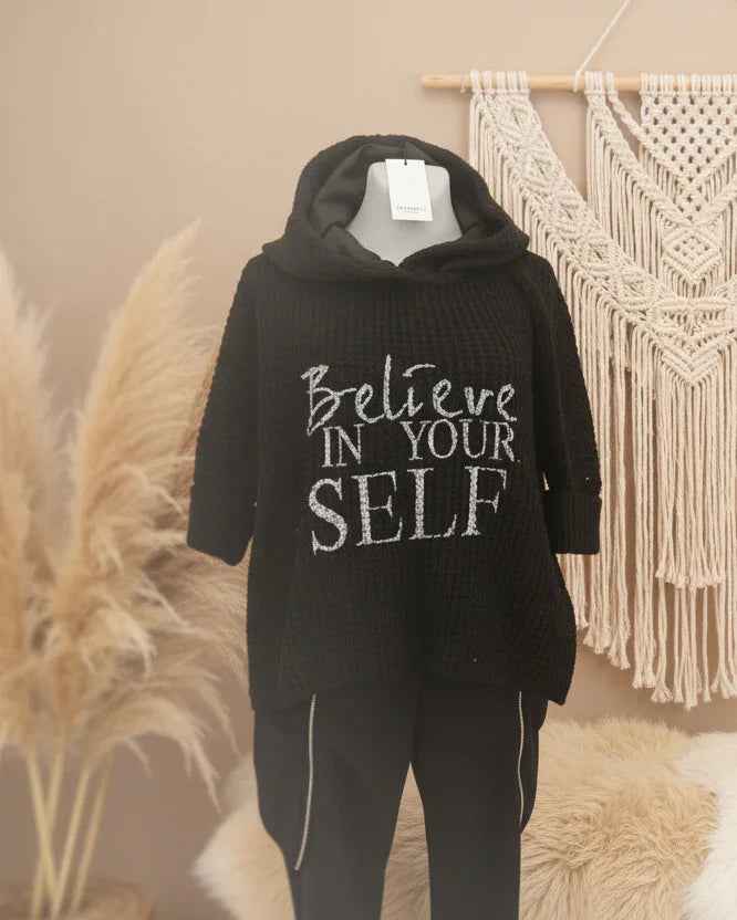 Kapuzen Pulli Believe in Yourself Pullover photostudio-1764841421408 Purplerose Fashion
