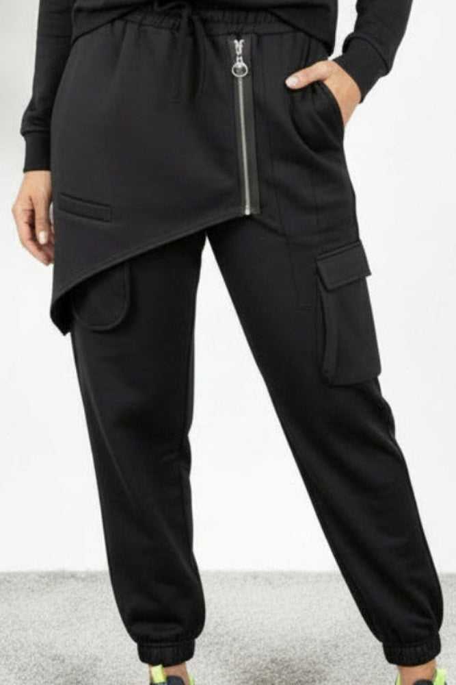 Weiche Baggy Haremshose mit Zipper - Lässige Eleganz und moderner Look - Purplerose Fashion